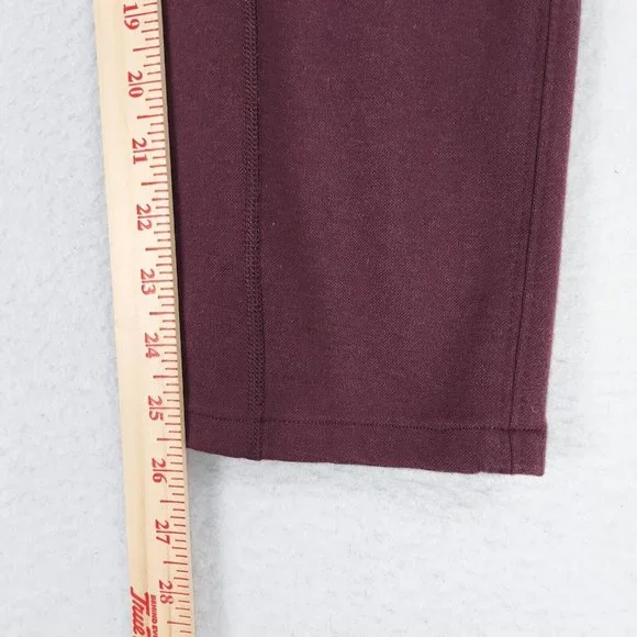 Talbots Pants Women 4 Burgundy Dalton Stretch Mid Rise Tapered Equestrian Seamed - Picture 7 of 13